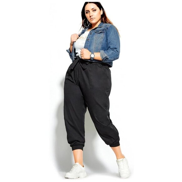 City Chic Denim Trucker Jacket Stretch in Med Wash 100% Cotton Women's SZ 18 (M) - Picture 9 of 9